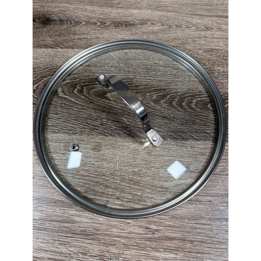 Universal Glass Pot‎ Lid Stainless Steel Rim Vented Handle 11 Inch Diameter